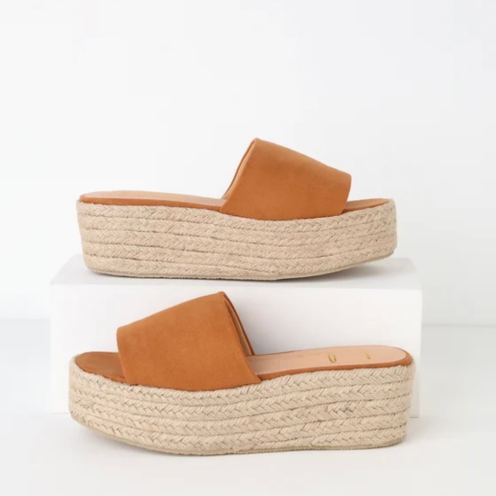 Lulu’s Camel Espadrilles Platform
